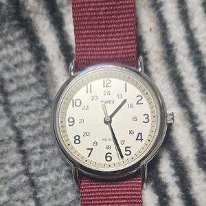 Timex Men's Classic Watch with Red Strap